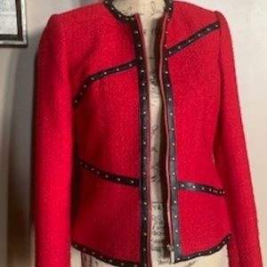 Karl Lagerfeld Size 4 Red cropped Jacket